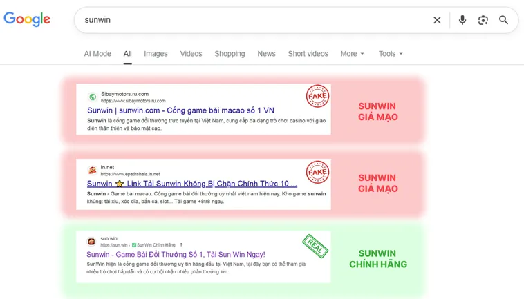 Sun.win chính thức không bao giờ yêu cầu đăng nhập qua trang lạ hoặc đường dẫn từ mạng xã hội.