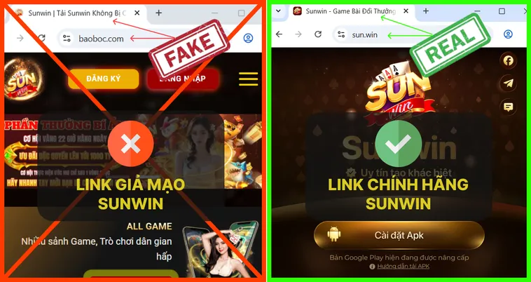 Người dùng có thể nhận biết trang chủ thật qua tốc độ tải ổn định và không yêu cầu cấp quyền bất thường.